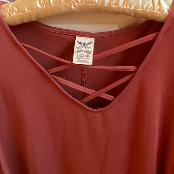 Salmon Colored Crossed Chest Shirt - Picture 2 of 3